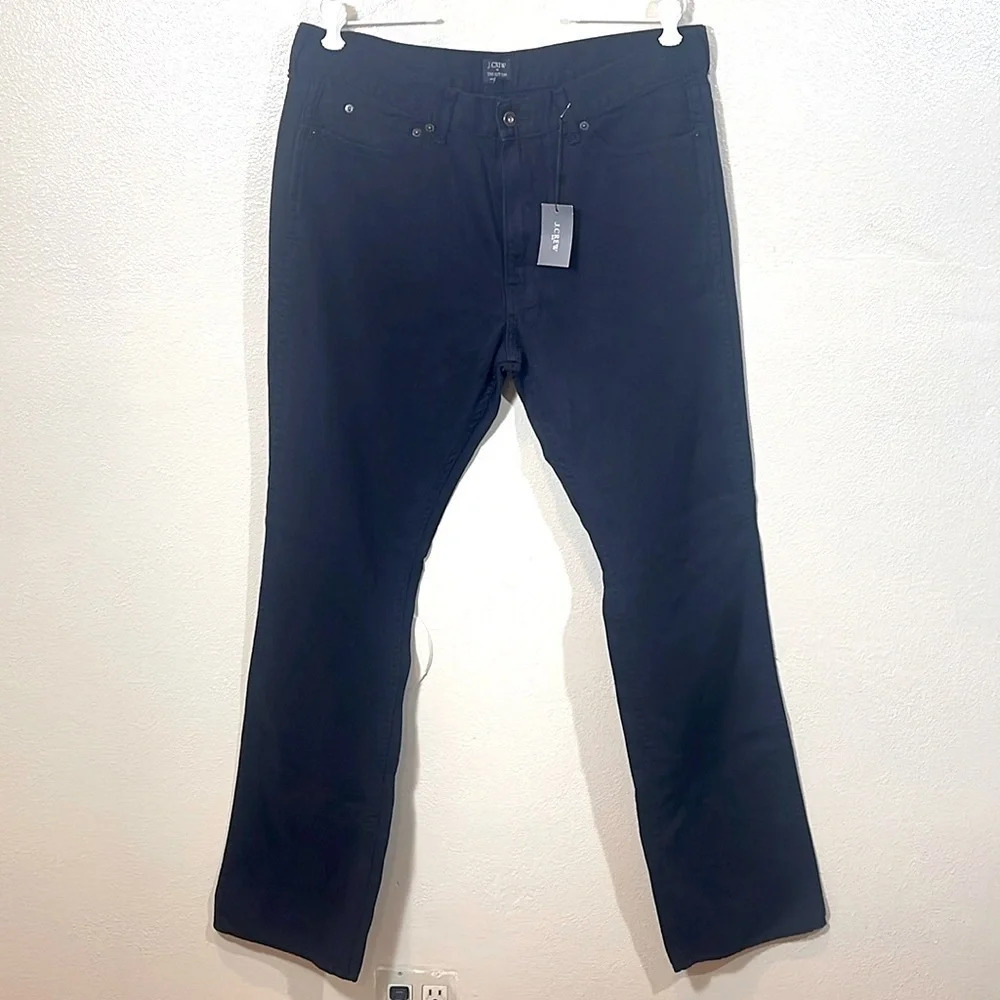 J Crew Mens Zipper Fly Dark Wash Straight Leg Sutton Jeans Blue 36x34